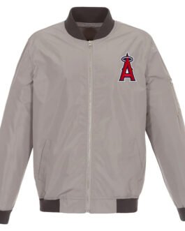 Navy/Grey LA Angels Nylon Bomber Jacket
