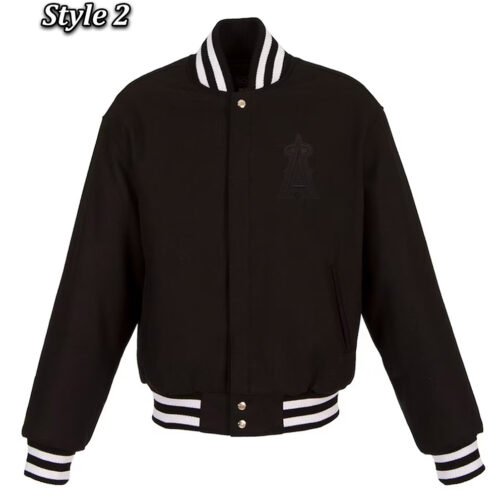 Los Angeles Angels Varsity Navy Blue Wool Jacket - Image 2
