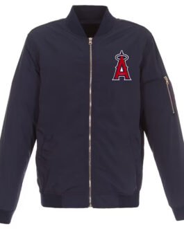 Navy/Grey LA Angels Nylon Bomber Jacket