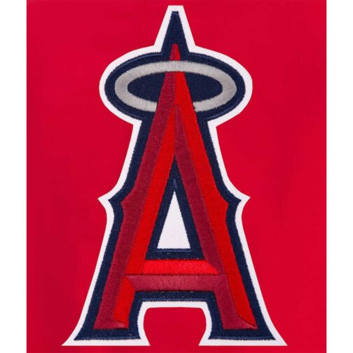LA Angels Nylon Red Bomber Jacket - Image 4