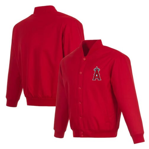 Los Angeles Angels Red Poly Twill Jacket - Image 3
