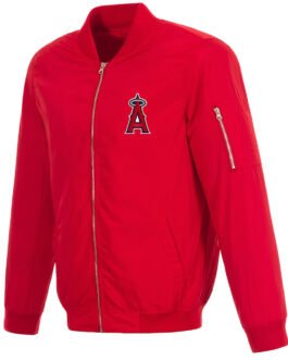 LA Angels Nylon Red Bomber Jacket
