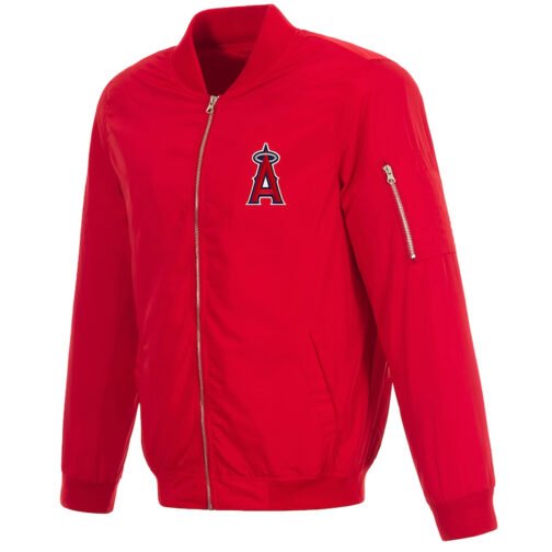 LA Angels Nylon Red Bomber Jacket