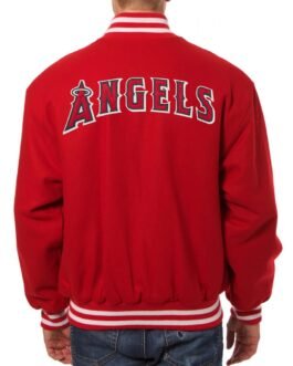 Los Angeles Angels Red Letterman Wool Jacket