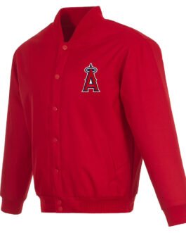 Los Angeles Angels Red Poly Twill Jacket
