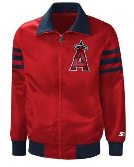 The Captain II LA Angels Red Varsity Satin Jacket