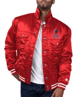 Los Angeles Angels Red Silver Tab Trucker Jacket