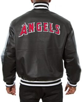 Varsity Los Angeles Angels Black Leather Jacket
