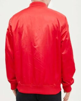 LA Angels Wordmark Red Satin Jacket
