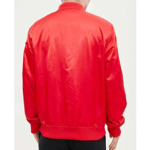 LA Angels Wordmark Red Satin Jacket - Image 2