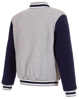 Los Angeles Chargers Gray and Navy Varsity Wool Jacket