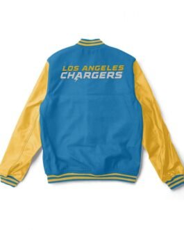 Varsity LA Chargers Yellow and Light Blue Jacket