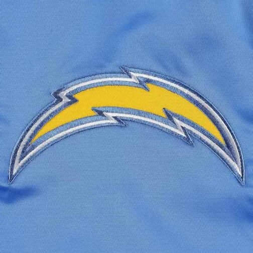 LA Chargers Midfield Powder Blue Satin Jacket - Image 4