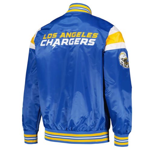 LA Chargers Midweight Powder Blue Satin Jacket - Image 2