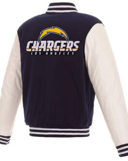Los Angeles Chargers Navy and White Varsity Jacket