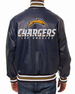 LA Chargers Varsity Blue Leather Jacket