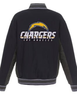 Los Angeles Chargers Navy Wool Full-Snap Jacket