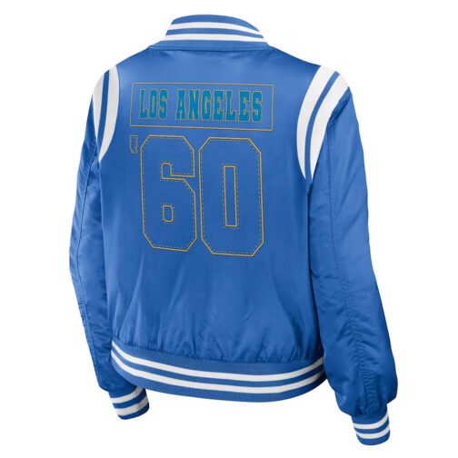Los Angeles Chargers Powder Blue Bomber Full-Zip Jacket - Image 2
