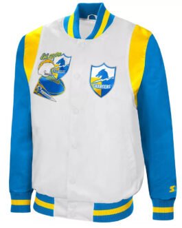 The All-American LA Chargers White/Powder Blue Satin Jacket