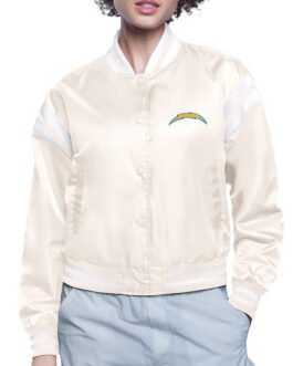 LA Chargers Printed Logo Varsity Satin Jacket