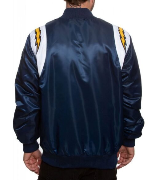 Los Angeles Chargers Bomber Satin Jacket - Image 3