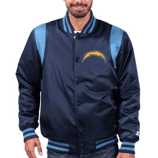 LA Chargers The Prime Blue Satin Jacket - Image 3