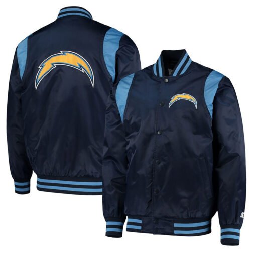 LA Chargers The Prime Blue Satin Jacket - Image 5