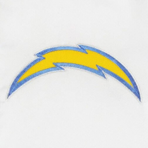 LA Chargers Throwback Pitch Satin Blue and White Jacket - Image 4