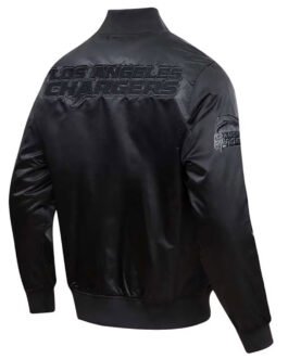 Los Angeles Chargers Triple Black Satin Jacket
