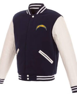 Los Angeles Chargers Navy and White Varsity Jacket