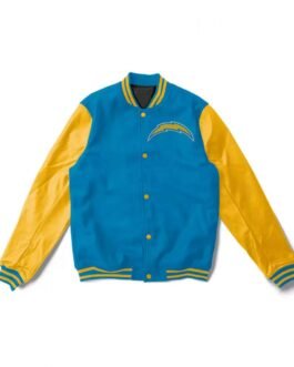 Varsity LA Chargers Yellow and Light Blue Jacket