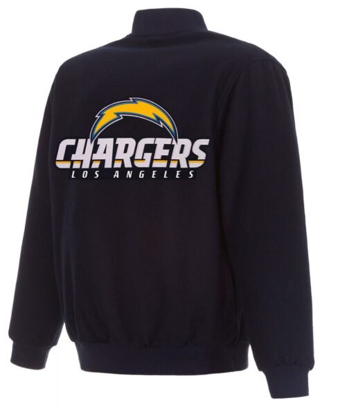 Varsity Los Angeles Chargers Navy Blue Wool Jacket - Image 2