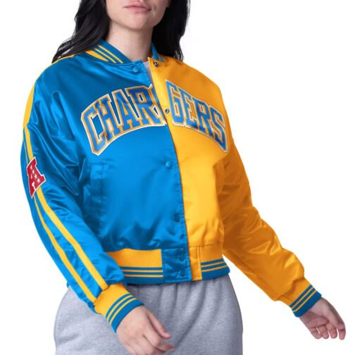 LA Chargers Zone Blitz Powder Blue/Gold Jacket