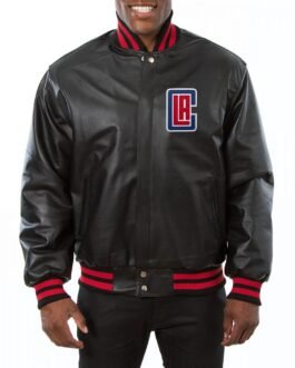 Varsity Los Angeles Clippers Red Leather Jacket