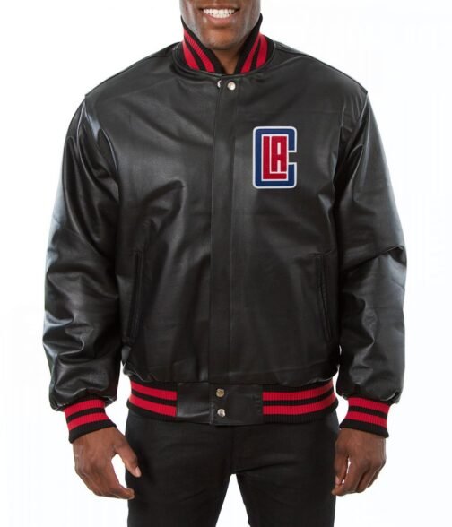Varsity Los Angeles Clippers Red Leather Jacket