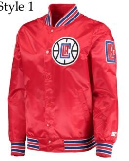 LA Clippers Bomber Red Jacket