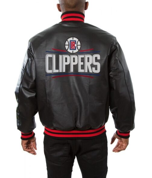 Varsity Los Angeles Clippers Red Leather Jacket - Image 3