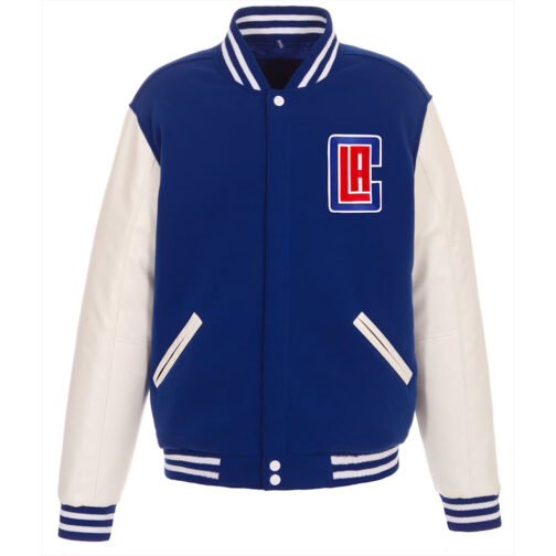 LA Clippers Varsity Royal and White Jacket