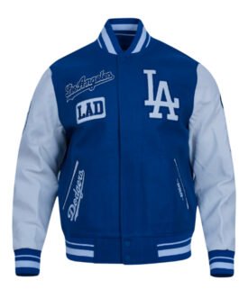 LA Dodgers Area Code Classic Rib Varsity Jacket