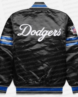 Los Angeles Dodgers Black Full-Snap Satin Jacket
