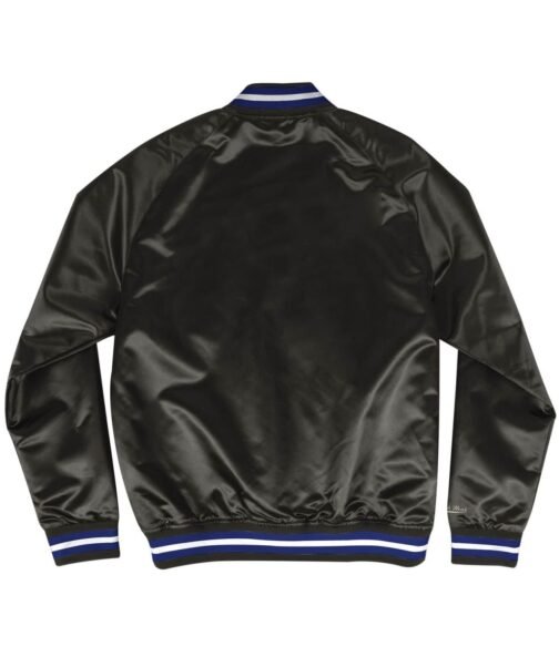 LA Dodgers Lightweight Blue and Black Satin Jacket - Image 4