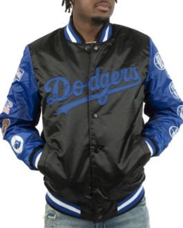 LA Dodgers Champs Patches Satin Jacket