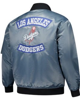 LA Dodgers Charcoal Bomber Full-Zip Jacket