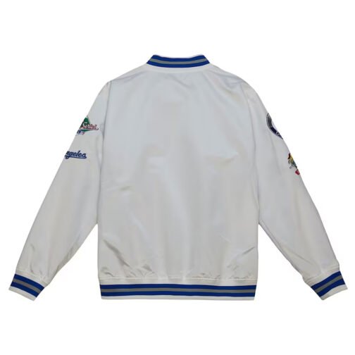 Los Angeles Dodgers City Collection White Varsity Satin Jacket - Image 2