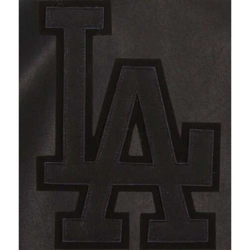 LA Dodgers Full Black Leather Jacket - Image 3