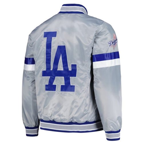 LA Dodgers Home Game Gray Satin Jacket - Image 2