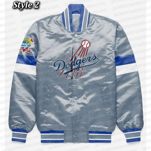 LA Dodgers Home Game Varsity Satin Jacket - Image 2