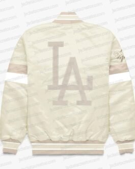 LA Dodgers Home Game Pearl Varsity Satin Jacket