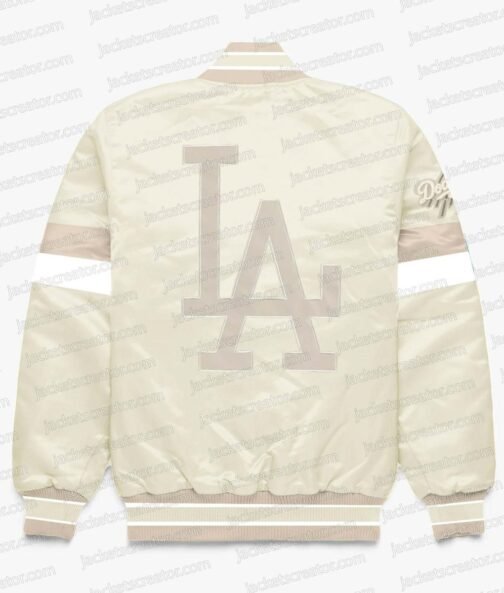LA Dodgers Home Game Pearl Varsity Satin Jacket - Image 2