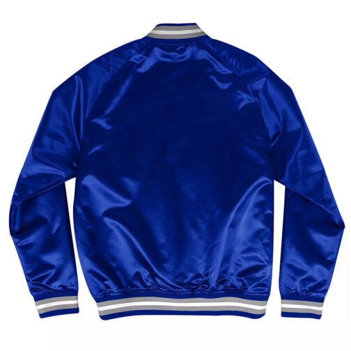 LA Dodgers Lightweight Blue and Black Satin Jacket - Image 3